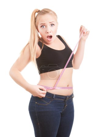 Size 40 girl is shocked by measuring her waist
