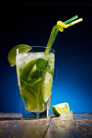 fresh coctail with lime and mint