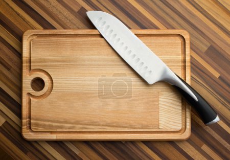 knife and  carving board