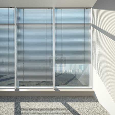Windows with blinds