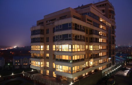 Office building at evening