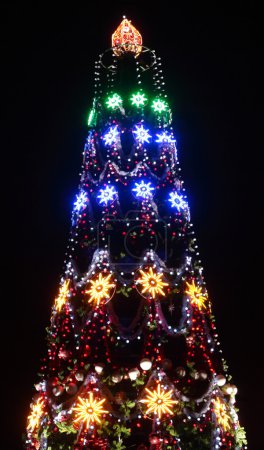 Christmas tree illuminated