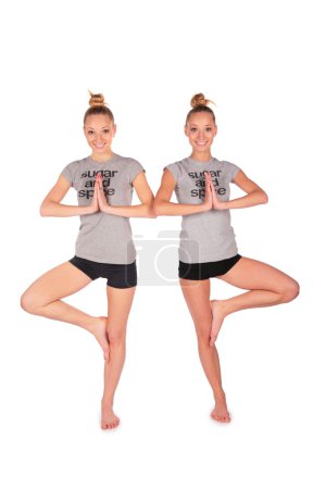 Twin sport girls balances