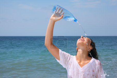 Girl with bottle of water