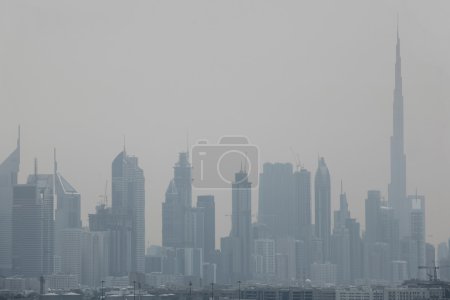 View on cityand skyscrapers, Burj Dubai, Dubai, United Arab Emir