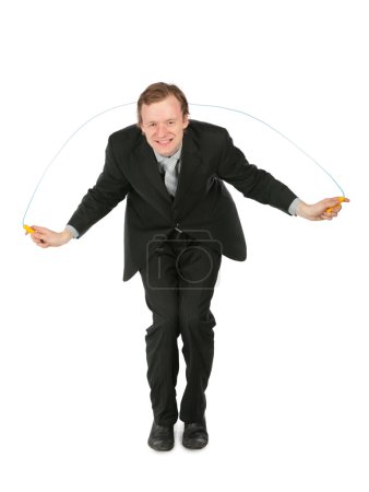 Businessman with jumping rope