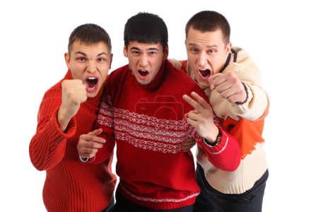 Three aggressive young hooligans