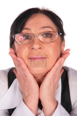 Woman in glasses face close-up