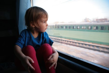 Little girl in train