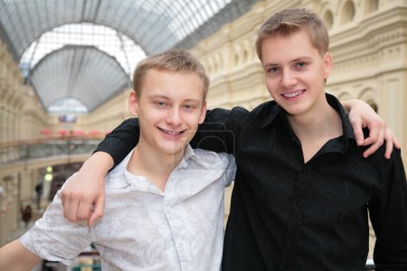 Two young men indoor