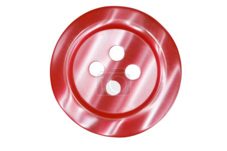 Dark red button for clothes isolated on white background