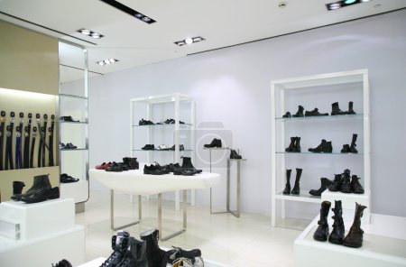 Division of store with foot-wear and belts