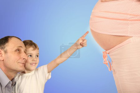Boy with senior pointing pregnant belly collage