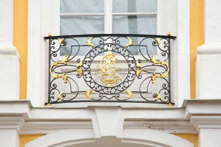 Baroque lattice on facade of house