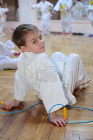 Boy in sports hall
