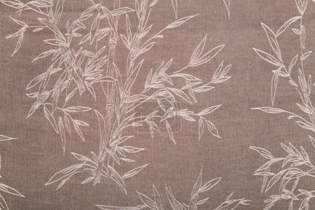 Plant draw on brown textile texture