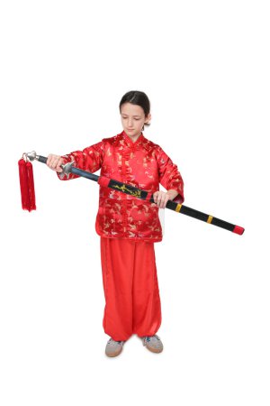 Girl in red with sword