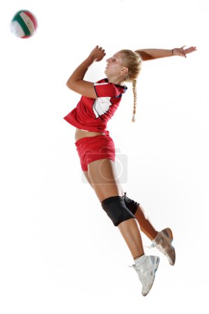 Gir playing volleyball