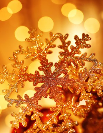 Golden snowflake Christmas tree decorations