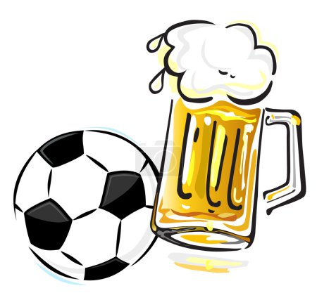 Soccer ball and beer