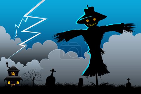 Scarecrow in Scary Night