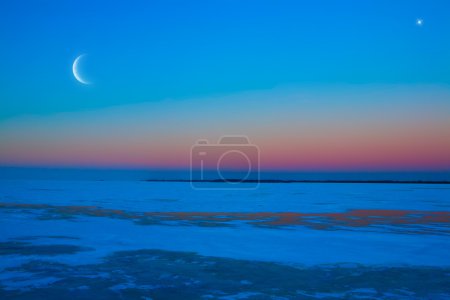 Winter moonlit night background