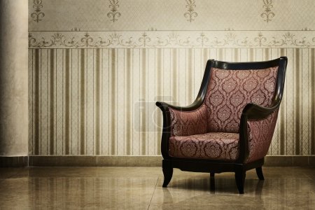 Vintage empty chair in luxury interior