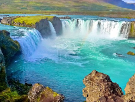 River and Wide waterfall in Iceland