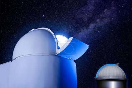 Astronomical observatory dome stars night