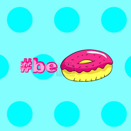 Contemporary art collage. Be a donut. Fast food minimal project