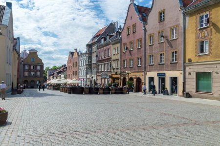 Olsztyn, Poland - May 1, 2018: Stare Miasto street in old town of Olsztyn.