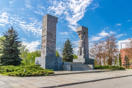 Olsztyn, Poland - May 1, 2018: Monument to the Liberation of the Warmia and Mazury Land.