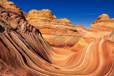The Wave, Arizona, Canyon Rock Formation. Vermillion Cliffs, Paria Canyon State Park in the United States.