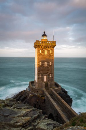 Kermorvan lighthouse, Le Conquet, Bretagne, France. This place is the most western part of mainland of France.