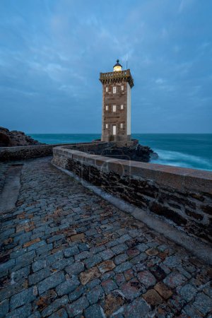Kermorvan lighthouse, Le Conquet, Bretagne, France. This place is the most western part of mainland of France.