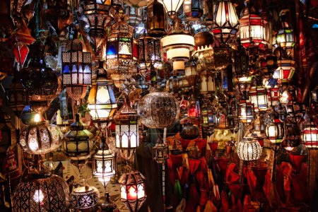 Lamps in a store in marrakesh morocco