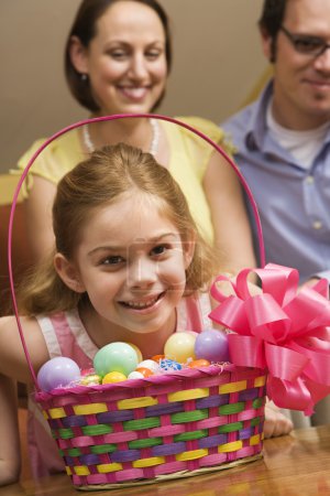 Girl with Easter basket.