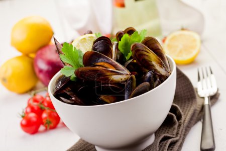 Mussels with white wine