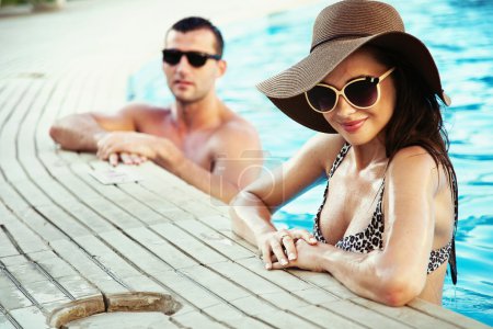Sexy couple on sunny vacation day