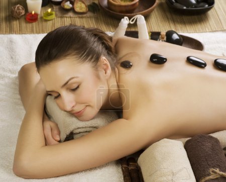 Spa Woman. Stone massage.Dayspa
