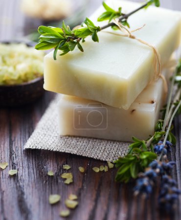 Natural Handmade Soap With Herbs. Spa