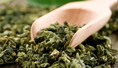 High Quality Green Tea Closeup