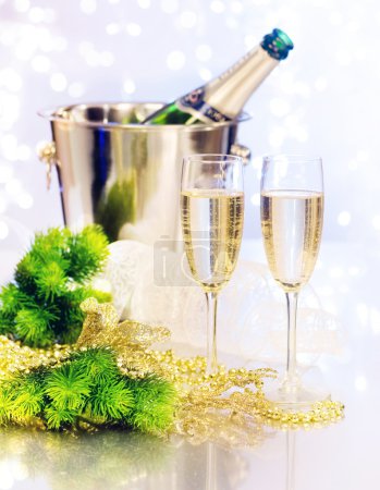 Champagne. New Year Celebration