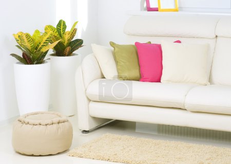 Modern Interior design.White Living Room