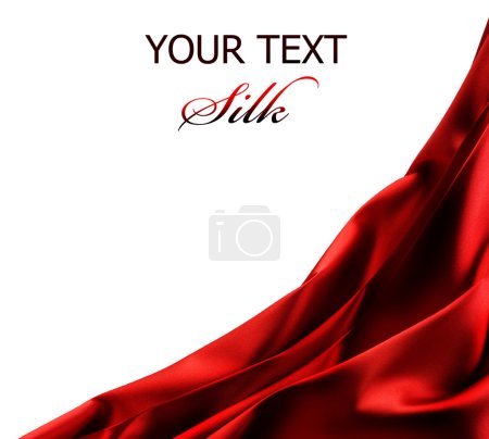 Red Satin Border. Isolated On White