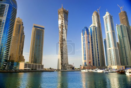 DUBAI, UAE - NOVEMBER 29: View at modern skyscrapers in Dubai Ma