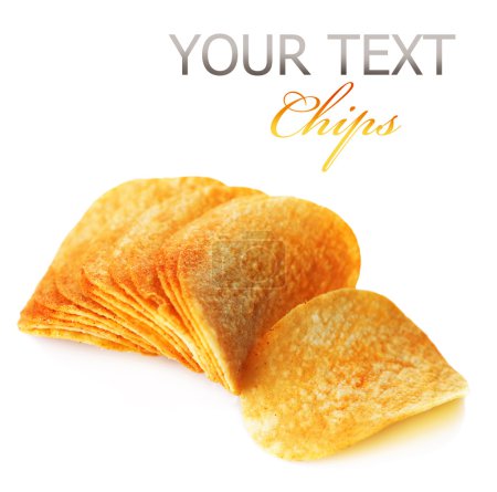 Potato Chips Isolated On White