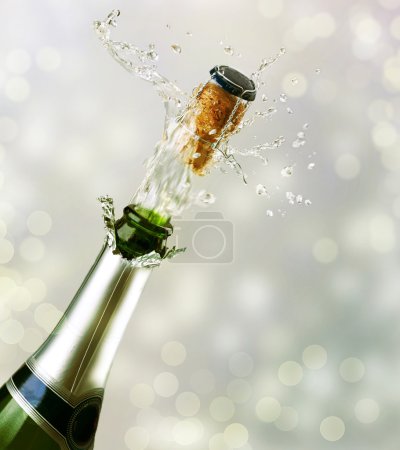 Champagne explosion. Celebrating concept