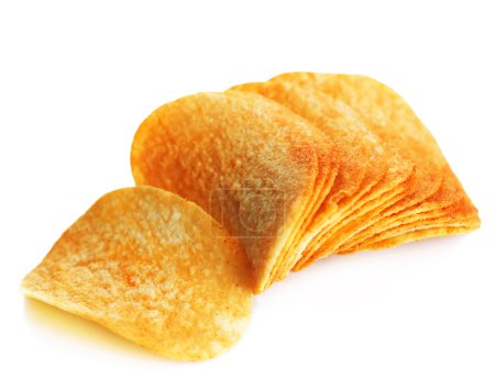 Potato Chips Over White
