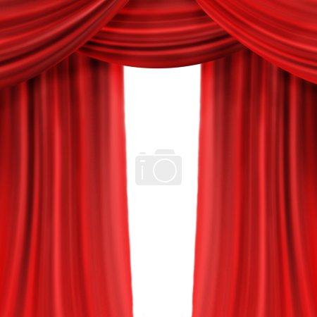 Red Curtain Isolated On White